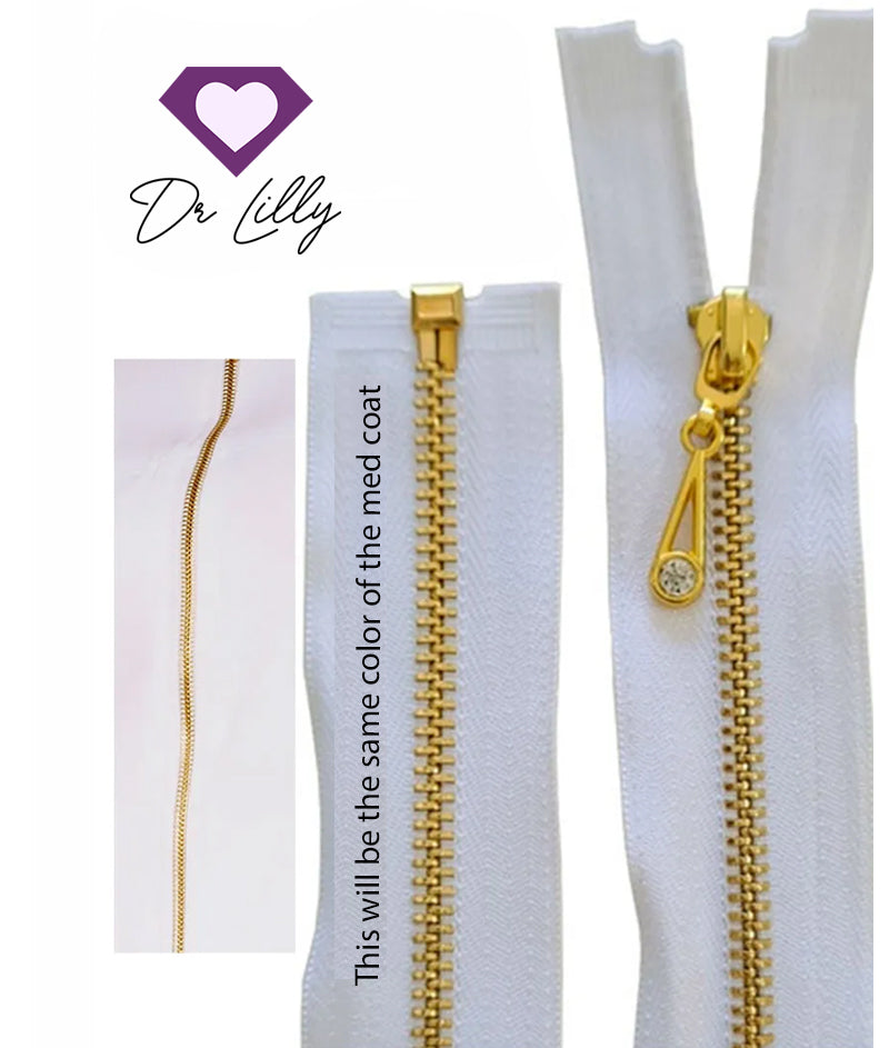 DHARA - Modern V-Noched Lapel, Golden Zipper and Cuff's Buttons