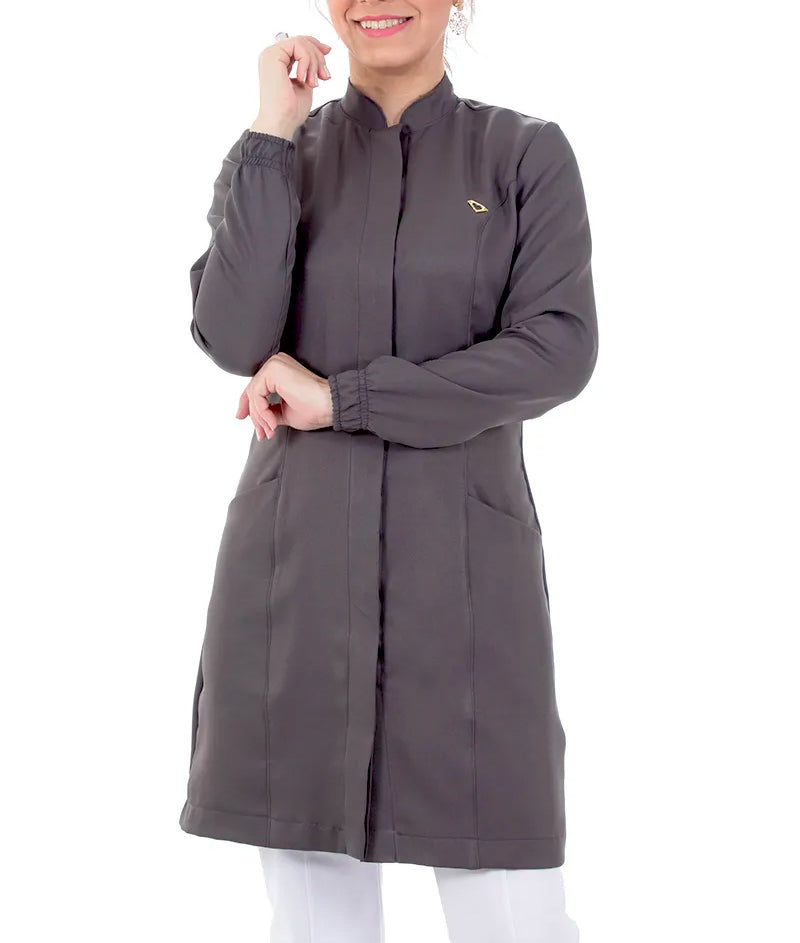 BELLE - Modern V-Noched Lapel, Hidden Buttons, Elastic Cuff
