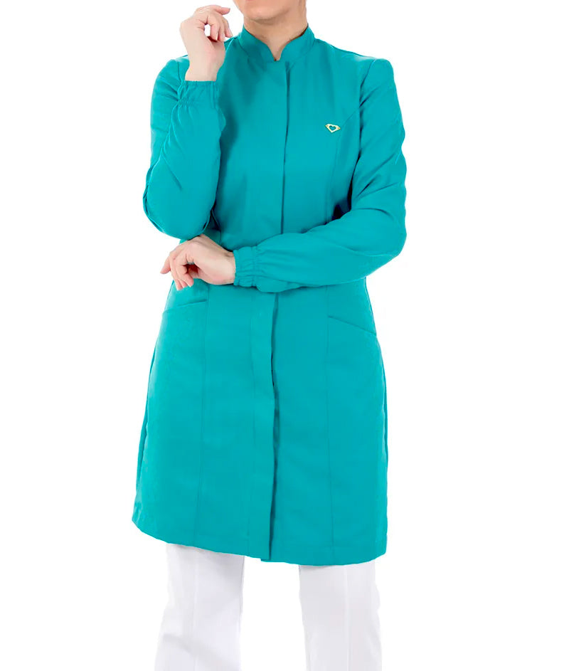 BELLE - Modern V-Noched Lapel, Hidden Buttons, Elastic Cuff