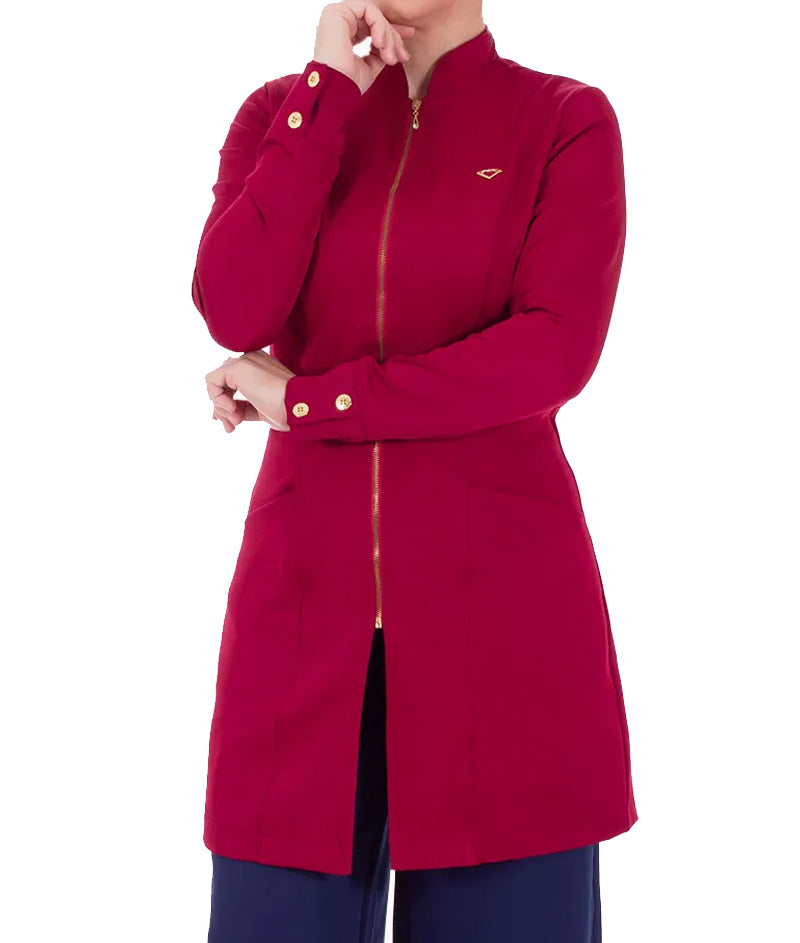 DHARA - Modern V-Noched Lapel, Golden Zipper and Cuff's Buttons
