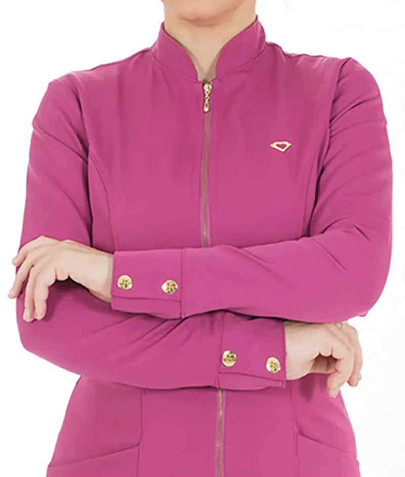 DHARA - Modern V-Noched Lapel, Golden Zipper and Cuff's Buttons
