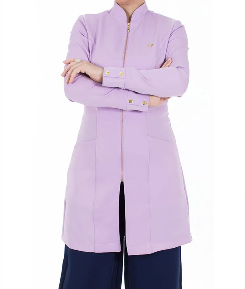 DHARA - Modern V-Noched Lapel, Golden Zipper and Cuff's Buttons
